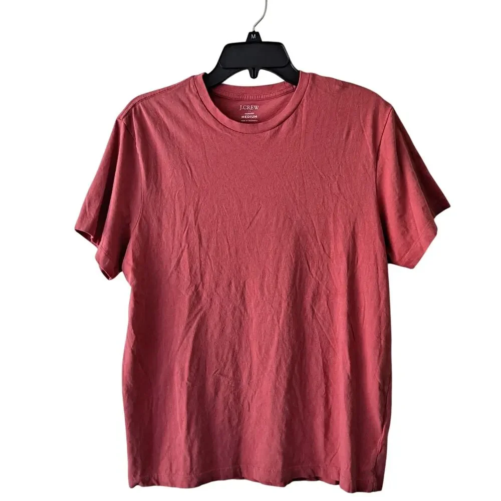 J. Crew Cotton Washed Jersey Tee Short Sleeve Crew T-Shirt Dusty Red Mens Size M